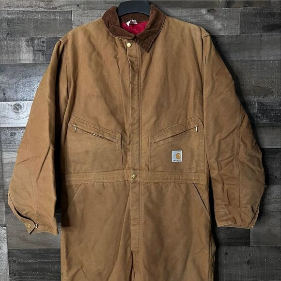 VTG Carhartt Quilt Lined 1989 Coveralls 48T - Picture 1 of 11